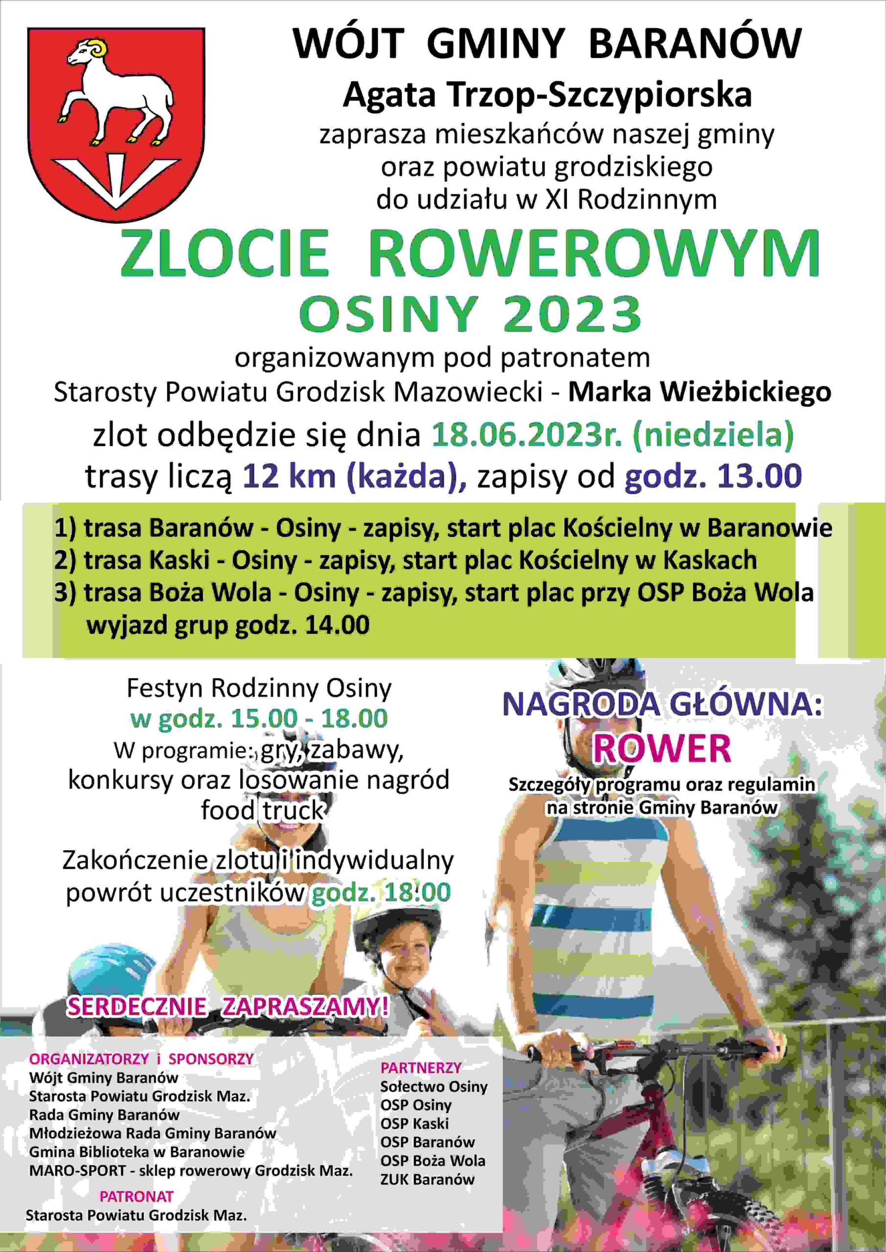 Zlot Rowerowy Osiny 2023 – ZAPRASZAMY